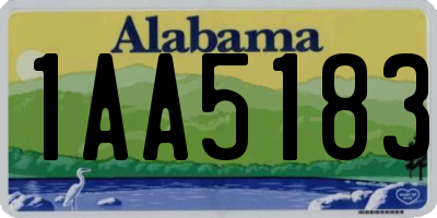 AL license plate 1AA5183