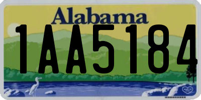 AL license plate 1AA5184