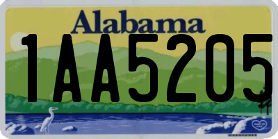 AL license plate 1AA5205