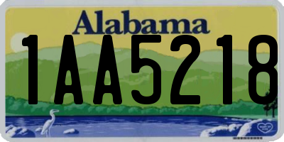AL license plate 1AA5218