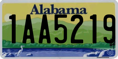 AL license plate 1AA5219