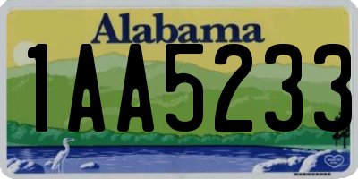 AL license plate 1AA5233