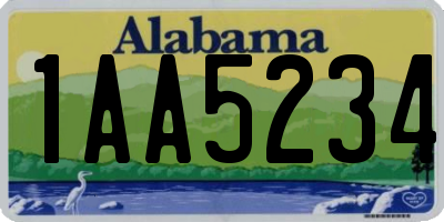 AL license plate 1AA5234