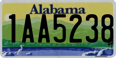 AL license plate 1AA5238