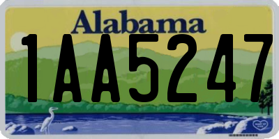 AL license plate 1AA5247