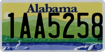 AL license plate 1AA5258