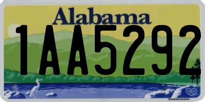 AL license plate 1AA5292