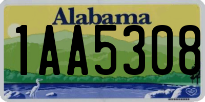AL license plate 1AA5308