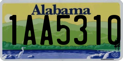 AL license plate 1AA5310