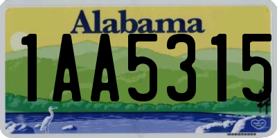 AL license plate 1AA5315