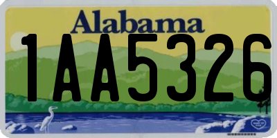 AL license plate 1AA5326