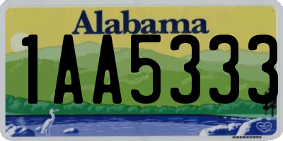 AL license plate 1AA5333