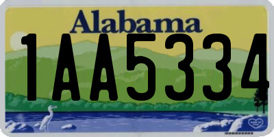 AL license plate 1AA5334