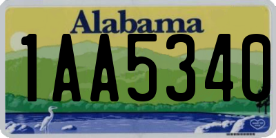 AL license plate 1AA5340