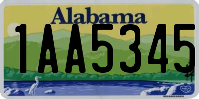 AL license plate 1AA5345