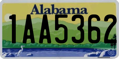AL license plate 1AA5362
