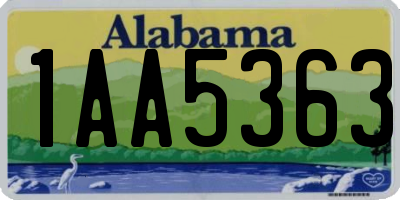 AL license plate 1AA5363