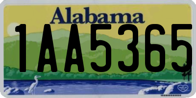 AL license plate 1AA5365