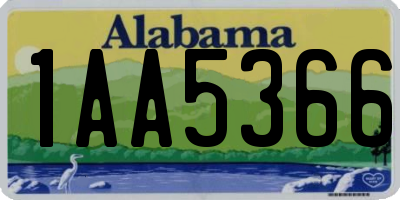 AL license plate 1AA5366