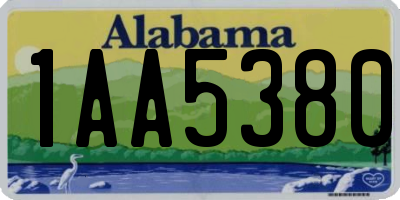 AL license plate 1AA5380
