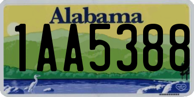 AL license plate 1AA5388