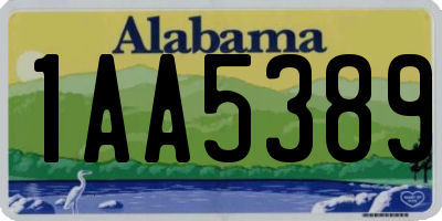 AL license plate 1AA5389