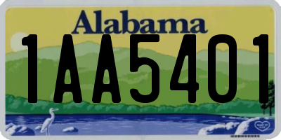 AL license plate 1AA5401