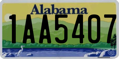 AL license plate 1AA5407