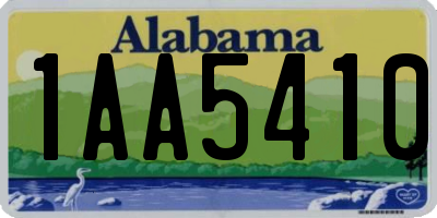 AL license plate 1AA5410