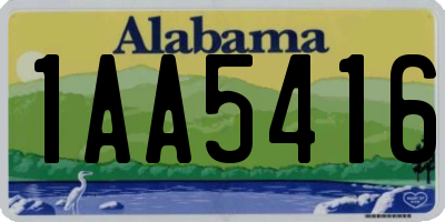 AL license plate 1AA5416