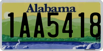 AL license plate 1AA5418