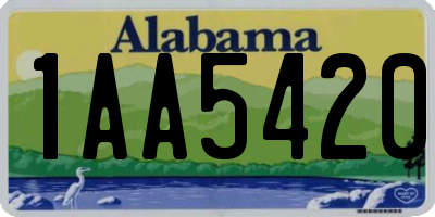 AL license plate 1AA5420