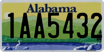 AL license plate 1AA5432