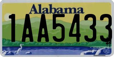 AL license plate 1AA5433