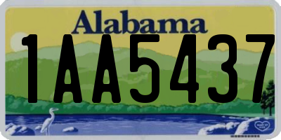 AL license plate 1AA5437