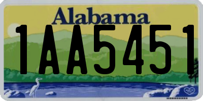 AL license plate 1AA5451