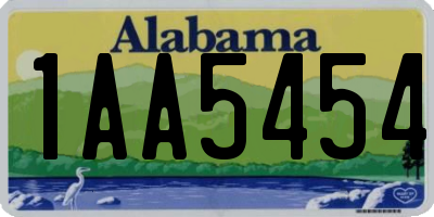 AL license plate 1AA5454