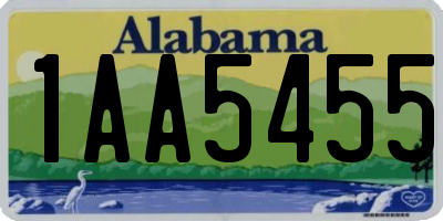 AL license plate 1AA5455