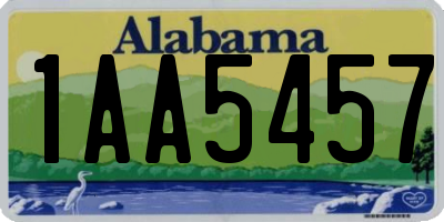 AL license plate 1AA5457