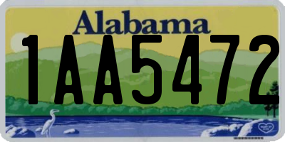 AL license plate 1AA5472