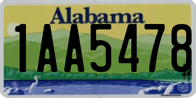 AL license plate 1AA5478