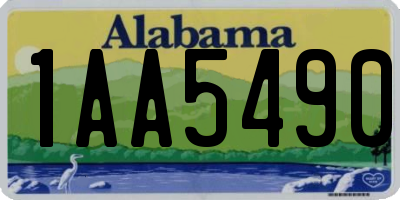 AL license plate 1AA5490