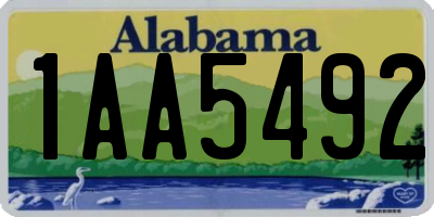 AL license plate 1AA5492