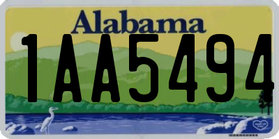 AL license plate 1AA5494