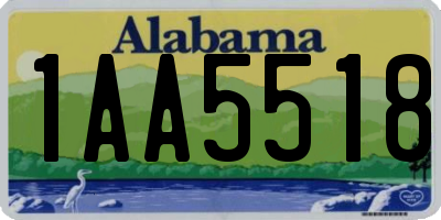 AL license plate 1AA5518