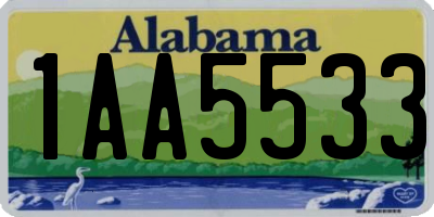 AL license plate 1AA5533