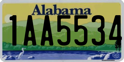 AL license plate 1AA5534