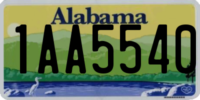 AL license plate 1AA5540