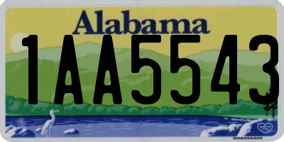 AL license plate 1AA5543