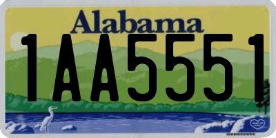 AL license plate 1AA5551